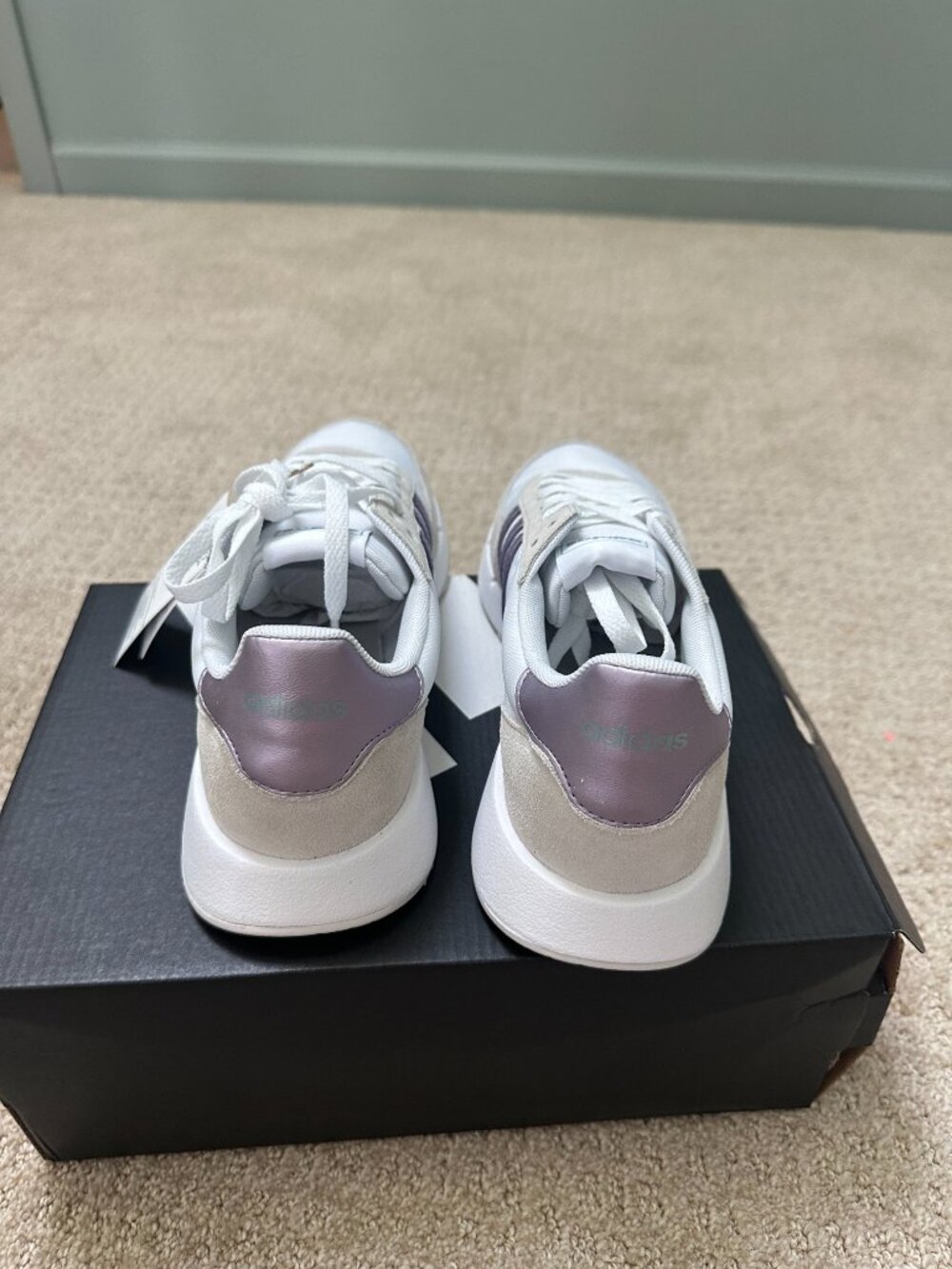 Adidas Run 60s 2.0 Sneakers – Women's Size 8.5 – White/Lilac – New in Box - Picture 2 of 6